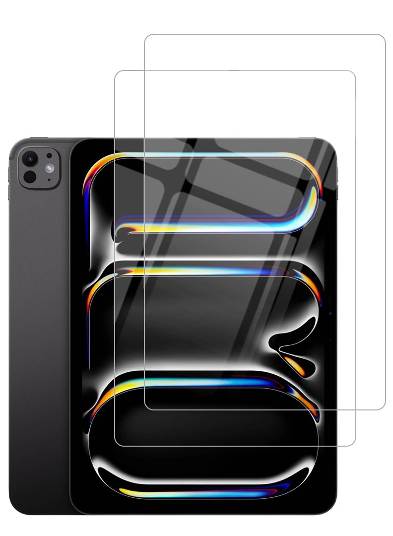 Theodor 2 Pack Screen Protector for Apple iPad Pro 11 (M4) 2024 9H Hardness Tempered Glass, Bubble Free Easy Installation, Full Coverage And Anti Scratch Case Friendly- Clear - Image 1